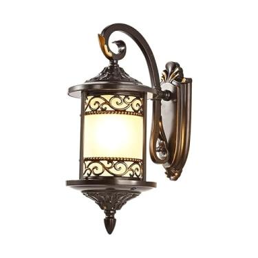 Imagem de Luminárias de parede externas à prova d'água de alumínio com base E27/26, estilo francês, criativas, para pátio, cor bronze, arandelas de parede, jardim externo, luz de parede pessoal para p