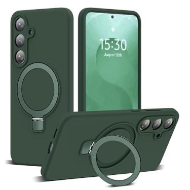 Imagem de SKYLMW Capa compatível com Samsung Galaxy S2 Plus com suporte magnético invisível, compatível com Mag-Safe, capa de telefone de silicone com proteção contra quedas militar S25 Plus para mulheres e