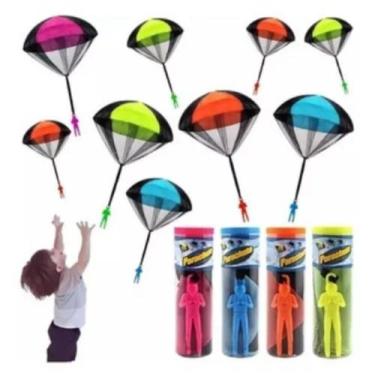 Imagem de Kit Com 4 Mini Paraquedas De Brinquedos Boneco Paraquedista. - YoyoBra