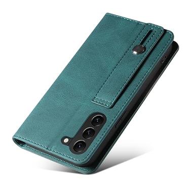 Imagem de LTLMYDAM Verde, S25 Ultra, capa carteira para Samsung Galaxy S25 Ultra/S25 Plus/S25, capa de couro executivo, compartimento para cartão, suporte, fecho magnético, capa à prova de choque