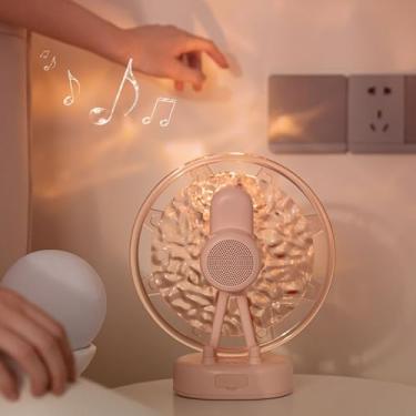 Imagem de Alto-falante Bluetooth, Moderno Abajur de Mesa Com Luz Noturna de Roda Gigante Com Efeito de água, Abajur de Cabeceira Recarregável e Regulável, Decoração de Casa