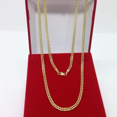 Imagem de Corrente Grumet Dupla Folheada A Ouro 18k Masculina 3mm 60cm - Michest