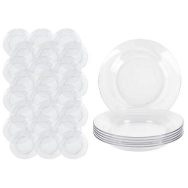 Imagem de Conjunto 24 Pratos Fundo Astral Liso 22cm Refeição Duralex - Nadir Fig