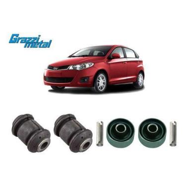 Imagem de Kit 4 Bucha Bandeja Balança Dianteira Celer 2013 2014 2015 - Grazzimet