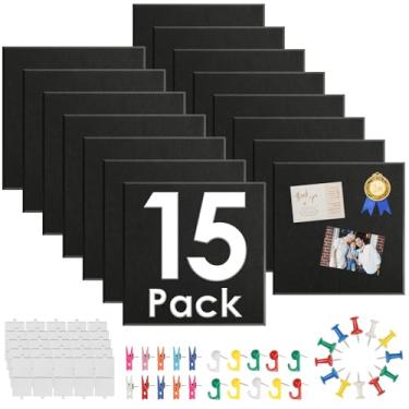Imagem de MAPVOLUT 15 placas de feltro – 152 x 91 cm alternativa de quadro de cortiça reutilizável para parede com 70 pinos, 75 adesivos e guia sem vestígios – Perfeito para escritório, sala de aula, decoração