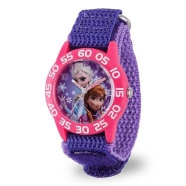 Imagem de Disney Relógio infantil Frozen com pulseira de nylon de quartzo analógico para professores do tempo, Congelados, Plástico Infantil