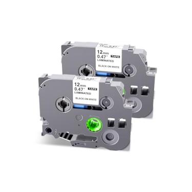 Imagem de UNOKA Substitua para fita adesiva Brother 12 mm 0,47 branca, TZe TZ Tape TZe-231, refis para Ptouch PT-D220 D210 PT-D200 PT-H110 PT-D610BT 1180 1280 1880, 1/2 pol. x 26 m, preta Branco, pacote com 2