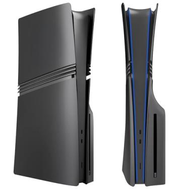Imagem de MIKNEKE Capas Para Ps5 Pro Disc Edition, Acessórios Com Revestimento Lateral Fosco, Compatíveis Console Playstation 5 Pro, Painéis De Substituição Em Abs (Preto)