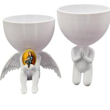 Imagem de Kit Decoração Santa Joana D Arc Anjinho Relicario  Oração - Point da F