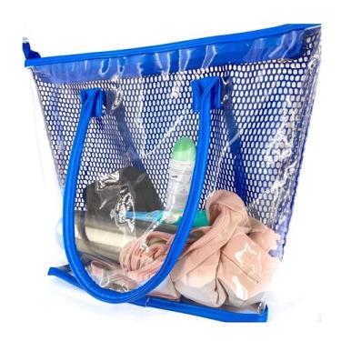Imagem de Bolsa Transparente de Plástico Rendado Praia Piscina Azul - shop mix
