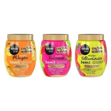 Imagem de Cronograma Capilar com 3 Cremes para Tratamento Frutas Multy Salon Lin