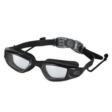 Imagem de Colaxi Óculos de natação, óculos de piscina para homens e mulheres, à prova de vazamentos com protetor auricular, antiembaçante para natação, para surfe e, Preto