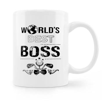 Imagem de uinwk Caneca World's Best Boss, caneca de café engraçada para escritório cerâmica, presentes de agradecimento do chefe para homens e mulheres, presentes de humor de escritório, caneca de chá de café