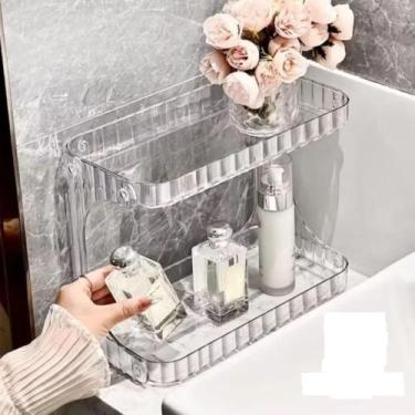 Imagem de Organizador Prateleira Acrilico Transparente Porta Maquiagem Perfumes 