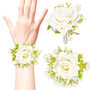 Imagem de GANZHOUYILAN Conjunto de 2 peças de corpete e flor na lapela