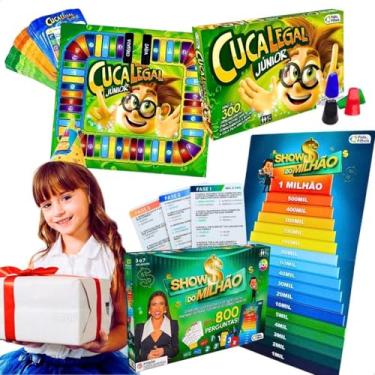 Imagem de Jogo Educativo Cuca Legal Jr + Show do Milhão Tabuleiro Infantil Aprendizado Presente Escolar Criança Aniversário Dia das Crianças Natal Menino Menina Brinquedo Férias Jogos em Família