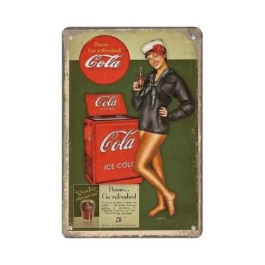 Imagem de Placa De Parede De Lata De Metal Para Refrigerantes Vintage Cola Para 