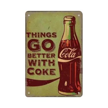 Imagem de Placa De Parede De Lata De Metal Para Refrigerantes Vintage Cola Para 