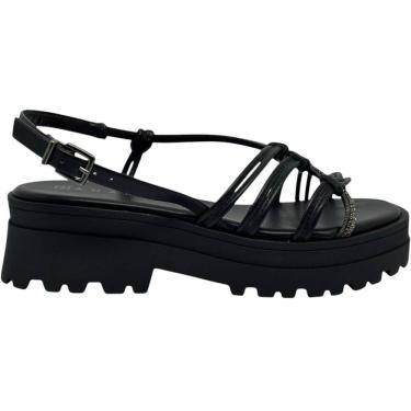 Imagem de Sandália Feminina Casual Dia a Dia Passeio com Strass Plataforma Tratorada Ramarim 2538202