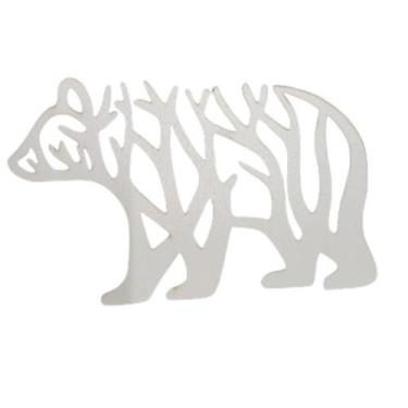 Imagem de urso decorativo raizes mdf 3mm branco 19x11 cm - trova