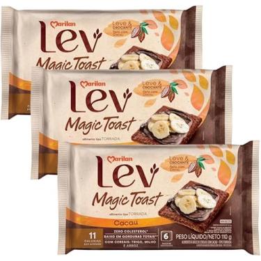 Imagem de kit com 3 Torrada Doce Lev Magic Toast Cacau E Cereais Marilan 110g