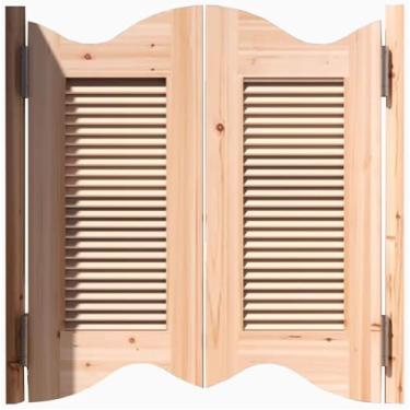 Imagem de Portas De Café Portas De Balanço De Madeira Maciça, Portas De Balanço Sem Pintura Com Dobradiças, Portas De Balanço De Partição De Banca, One Color, W90xH100cm(W35.43xH39.37in)