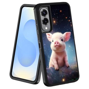 Imagem de stmedazm Capa protetora de corpo inteiro para Galaxy S25 Edge de grau militar [3 camadas] à prova de poeira à prova de choque para Samsung Galaxy S25 Edge 5G (6,7 polegadas, 2025), bebê porco fofo