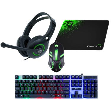 Imagem de Combo Gamer 4 em 1 ELG Canopus Teclado Mouse HeadSet Mousepad ABNT2