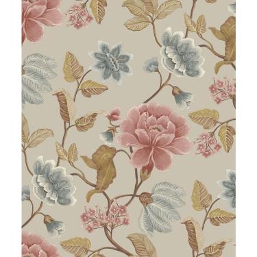 Imagem de Papel De Parede Icon Floral Cinza E Rosa Ic3116
