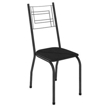 Imagem de Cadeira Para Mesa De Jantar 063 Kit 4 Peças Preta - Artefamol