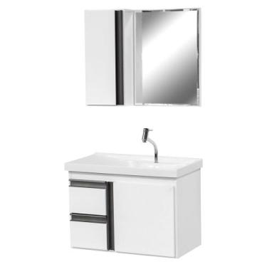 Imagem de Gabinete de Banheiro com Espelheiro Kit Cuiabá 60cm - Boatto Móveis , 