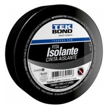 Imagem de Fita Isolante Preta 19mm X 20m - 1037001920 - Tekbond
