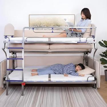 Imagem de Sofá com beliche – Sofá solteiro conversível | Sofá de dormir para adultos | Sofacama dobrável com moldura de rodízio | Sofá Cama para Cuarto | Cama conversível para espaços pequenos