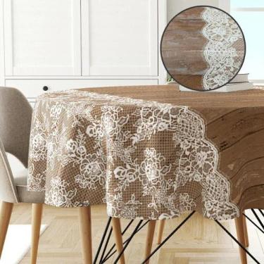 Imagem de Toalha Mesa Plástica Térmica Rustique Mr 4 Lug Redonda 1,38 - IDEALIZA