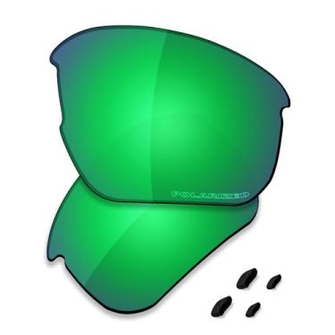Imagem de SAUCER Lentes de reposição premium e protetores de nariz para Oakley Flak Beta OO9363 | Óculos de sol Flak Beta Low Bridge Fit OO9372 High Defense - Verde Jade polarizado