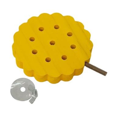 Imagem de predolo Suporte para gaiola de brinquedo, plataforma de madeira para roer, vara de moer patas para calopsitas, periquitos, Redondo