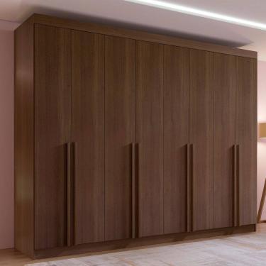Imagem de Guarda-roupa Casal Mdf 08 Portas Império Castanho