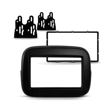 Imagem de Moldura Painel 2 Din Multimidia MP5 Fiat Mobi Preta