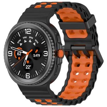 Imagem de Pulseiras esportivas para Samsung Galaxy Watch 8 de 40 mm e 44 mm/8 Classic de 46 mm, feminino/masculino, pulseira de silicone respirável sem lacunas para Samsung Galaxy Watch 8 Classic de 46 mm/8 44