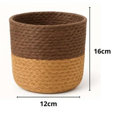 Imagem de Cachepô Artesanal Tongi Fibra Natural Rústico 14cm - Top Garden, 16CM