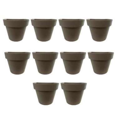 Imagem de Kit 10 Vasos de parede meia lua para plantas flores folhagem suculenta