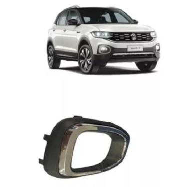 Imagem de Moldura Grade Milha Cinza Aro Cromado T-Cross 2021