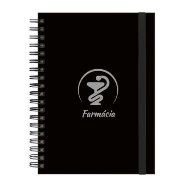 Imagem de Caderno Colegial Plus 10 Matérias Profissões Farmácia (Preto e Prata)