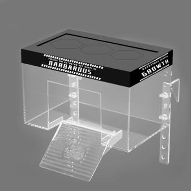 Imagem de AnRui Plataforma de cobertura de tartaruga, base de rampa de répteis aquáticos, gaiola de habitat deslizante de orelhas vermelhas, tanque corno com tampa para tartarugas aquáticas, tanque de 20/29/55