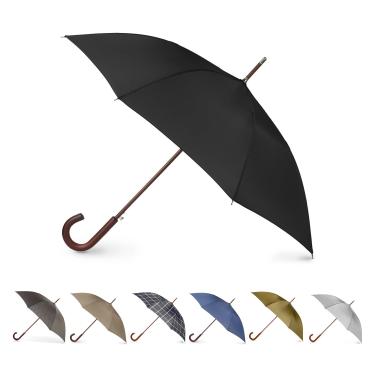 Imagem de totes Guarda-chuva com alça de madeira aberta automática em J Stick, Preto, One Size, Totes Guarda-chuva com cabo de madeira aberto automático J Stick