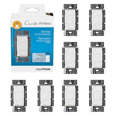Imagem de Lutron Interruptor Dimmer Original Caseta Smart Lighting, Para Lâmpadas, Funciona Com Alexa, Apple Homekit, Google Home (Hub Necessário), Não Necessário Neutro, 150 W 3 Vias, Pd-6Wcl-Wh-8, Branco, P