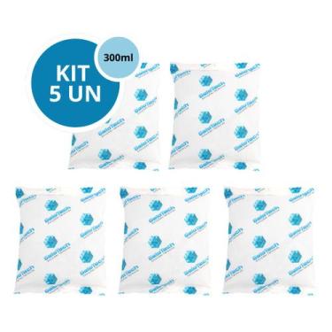 Imagem de Kit 5 Gelo Gel Bolsa Artificial Reutilizável Flexível Compressa 300g -