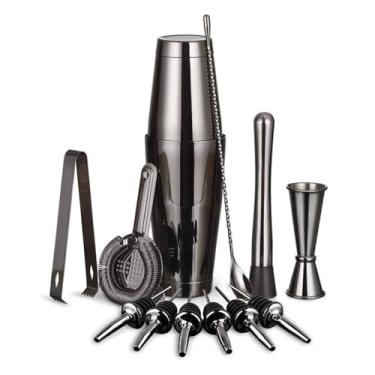 Imagem de Kit de bartender, conjunto de coqueteleira de aço inoxidável de 13 peças, conjunto de bar de coqueteleira, acessórios de bar para misturar bebidas em casa kit de bar conjunto de coqueteleira