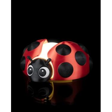 Imagem de Luminária de Mesa Infantil Joaninha, LED 5W, Decorativa, Dourada e Branca, 20 cm