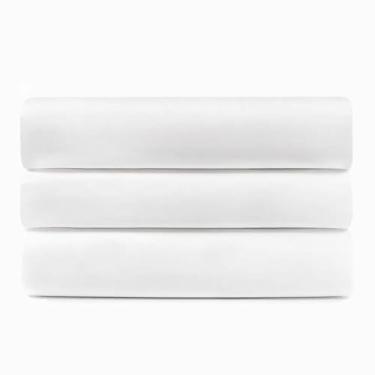 Imagem de Superior Lençóis de cama de algodão percal de qualidade de hotel, bolso profundo, roupa de cama leve essencial, comercial, hotel, Airbnb, camas de casa, cama de massagem, pacote a granel, branco